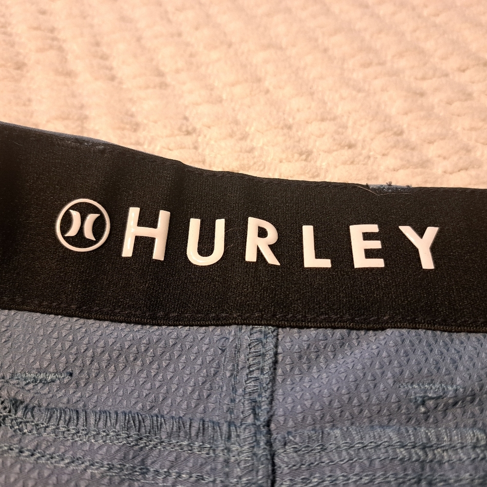 Mens Hurley Trek Hybrid Shorts Blue 20" Length Size 36 - Picture 3 of 13